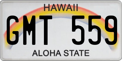 HI license plate GMT559