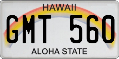 HI license plate GMT560