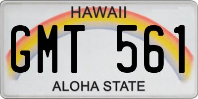HI license plate GMT561