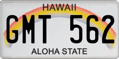 HI license plate GMT562