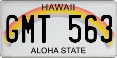 HI license plate GMT563