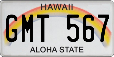 HI license plate GMT567