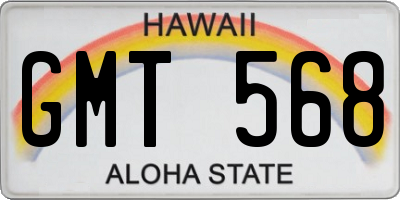 HI license plate GMT568