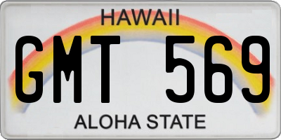 HI license plate GMT569