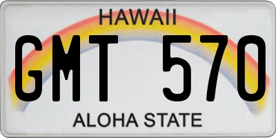 HI license plate GMT570