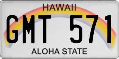HI license plate GMT571