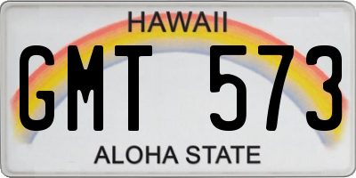 HI license plate GMT573