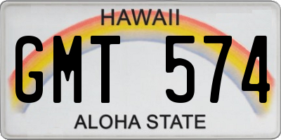HI license plate GMT574