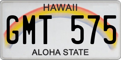 HI license plate GMT575