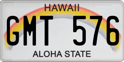 HI license plate GMT576