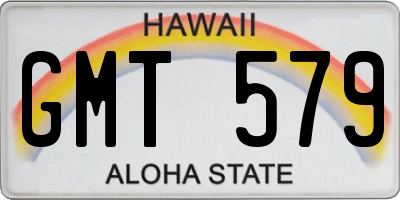 HI license plate GMT579