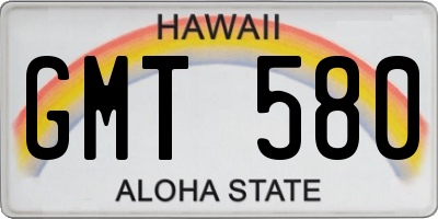 HI license plate GMT580