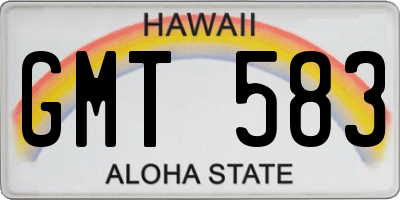 HI license plate GMT583