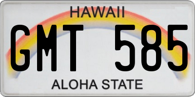 HI license plate GMT585