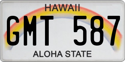 HI license plate GMT587