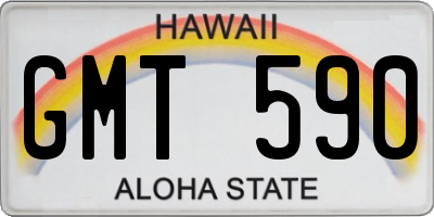 HI license plate GMT590