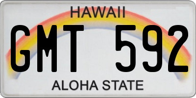 HI license plate GMT592