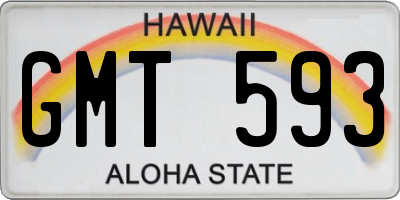 HI license plate GMT593