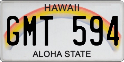 HI license plate GMT594