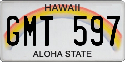 HI license plate GMT597