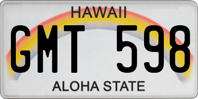 HI license plate GMT598