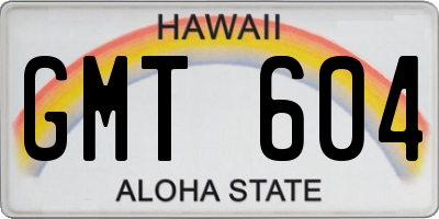 HI license plate GMT604