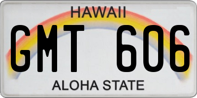 HI license plate GMT606