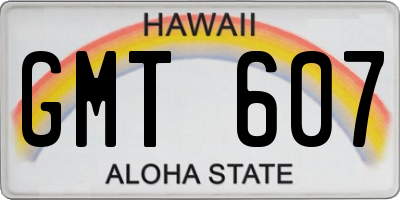 HI license plate GMT607