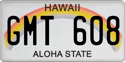HI license plate GMT608
