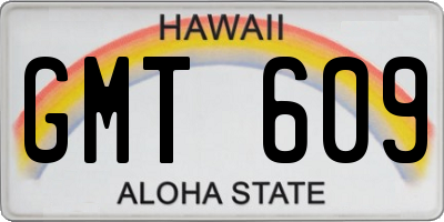 HI license plate GMT609
