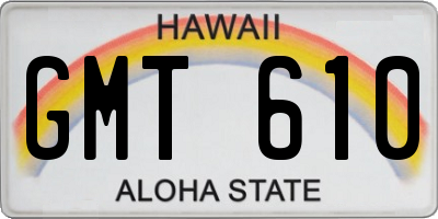 HI license plate GMT610
