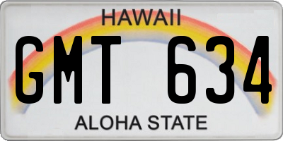 HI license plate GMT634