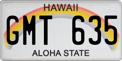 HI license plate GMT635