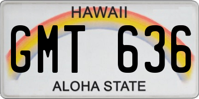 HI license plate GMT636