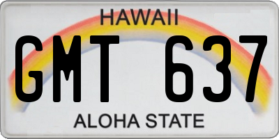HI license plate GMT637