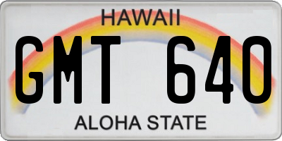HI license plate GMT640