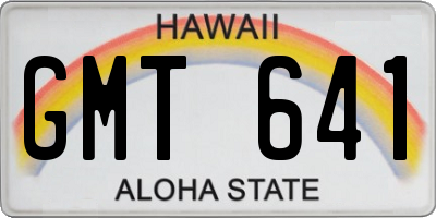 HI license plate GMT641
