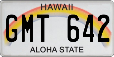 HI license plate GMT642