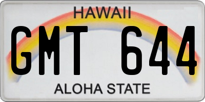 HI license plate GMT644