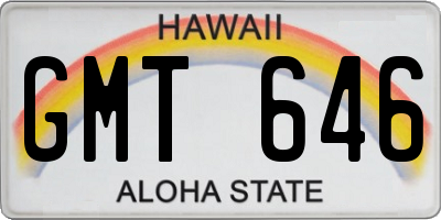 HI license plate GMT646