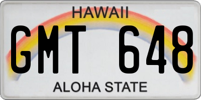 HI license plate GMT648