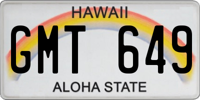HI license plate GMT649
