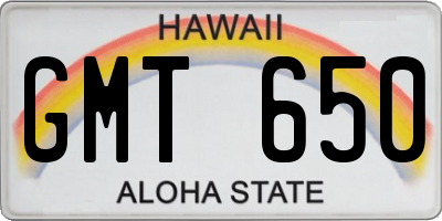 HI license plate GMT650