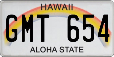 HI license plate GMT654