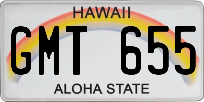HI license plate GMT655
