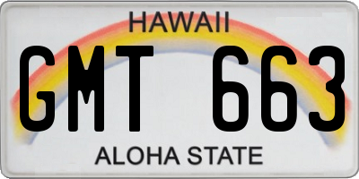 HI license plate GMT663