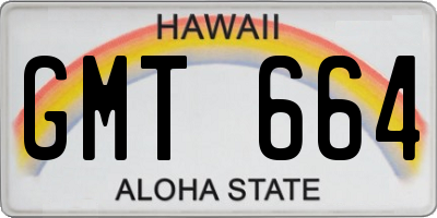 HI license plate GMT664