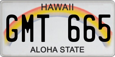 HI license plate GMT665