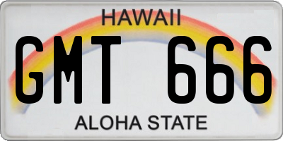 HI license plate GMT666