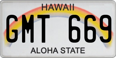 HI license plate GMT669